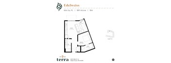An apartment floor plan at Terra Residences in Maple Grove, MN.
