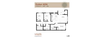 A three-bedroom ADA floor plan named Ember ADA at Virata in Maricopa, Arizona.