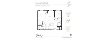 An apartment floor plan at Solis at Jackson Station in Salt Lake City, Utah.