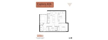 Explore ADA Floor Plan at Sierra on 66 in Flagstaff, AZ.