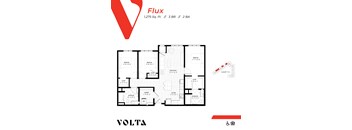 The flux floor plan at Volta in Burnsville, MN.