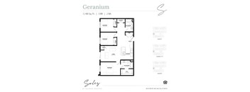 An apartment floor plan at Solis at Jackson Station in Salt Lake City, Utah.