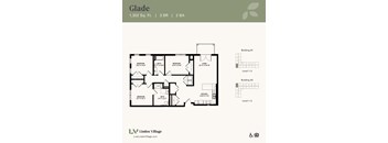 The Glade floor plan at Linden Village in Charlotte, NC.