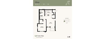 The Glen floor plan at Linden Village in Charlotte, NC.