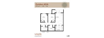 A two-bedroom ADA floor plan named Golden ADA at Virata in Maricopa, Arizona.