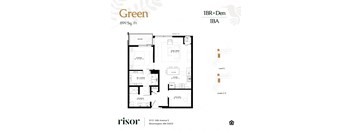 Green floor plan at Risor of Bloomington. 