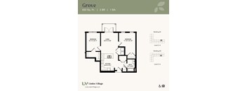 The Grove floor plan at Linden Village in Charlotte, NC.