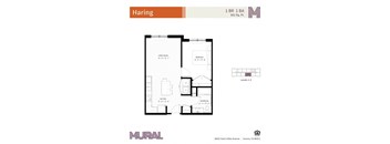 Haring Floor Plan at Mural Apartments in Aurora, Colorado.