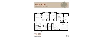 A four-bedroom ADA floor plan named Haze ADA at Virata in Maricopa, Arizona.