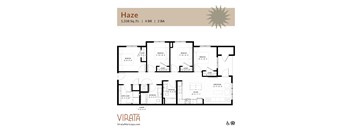 A four-bedroom floor plan named Haze at Virata in Maricopa, Arizona.
