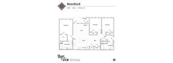 The Hereford Floor Plan at Bluff View at Frederick Creek in Boerne, Texas.