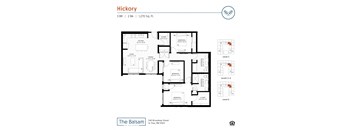 3 bedroom Hickory floor plan at The Balsam on Broadway
