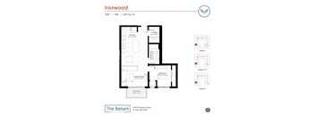 1 bedroom Ironwood floor plan at The Balsam on Broadway