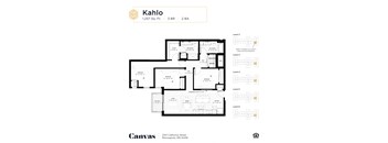 The Kahlo floor plan at Canvas Apartments in Minneapolis, MN.