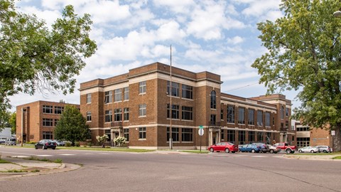 Exterior at Carlton Lofts in Clouqet, MN.