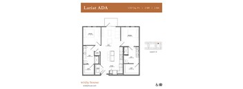 The image of the Lariat ADA floor plan at Wixby House in Austin, TX.