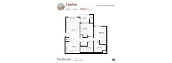 A floor plan for a hearing/visual impaired unit at The Narrows Apartments.