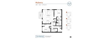 2 bedroom Mulberry floor plan at The Balsam on Broadway