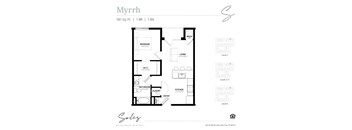 An apartment floor plan at Solis at Jackson Station in Salt Lake City, Utah.
