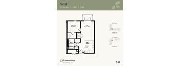 The Nest floor plan at Linden Village in Charlotte, NC.