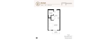 a floor plan of a bedroom unit with a bathroom and a balcony