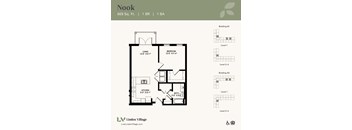 The Nook floor plan at Linden Village in Charlotte, NC.
