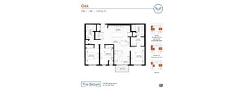 3 bedroom Oak floor plan at The Balsam on Broadway