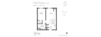 An apartment floor plan at Solis at Jackson Station in Salt Lake City, Utah.