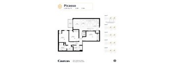 The Picasso floor plan at Canvas Apartments in Minneapolis, MN.