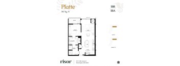Platte floor plan at Risor of Bloomington. 