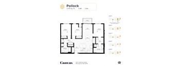 The Pollack floor plan at Canvas Apartments in Minneapolis, MN.