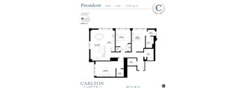 Floor Plan at Carlton Lofts in Clouqet, MN.
