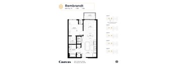 The rembrandt floor plan at Canvas Apartments in Minneapolis, MN.