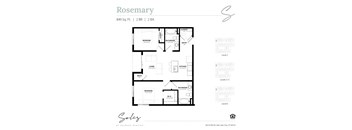 An apartment floor plan at Solis at Jackson Station in Salt Lake City, Utah.