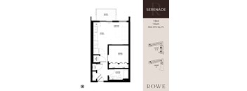 The Serenade – a 1-bedroom, 1-bath floor plan at Rowe Residences in Victoria, MN