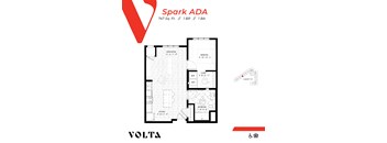 The spark ADA floor plan at Volta in Burnsville, MN.