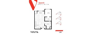 The spark floor plan at Volta in Burnsville, MN.