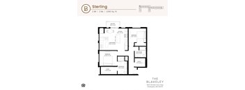 the residence 1 bedroom floor plan b