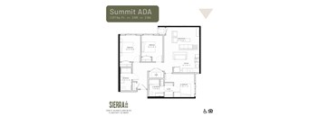 Summit ADA Floor Plan at Sierra on 66 in Flagstaff, AZ.