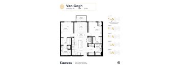 The Van Gogh floor plan at Canvas Apartments in Minneapolis, MN.