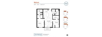 2 bedroom Walnut floor plan at The Balsam on Broadway