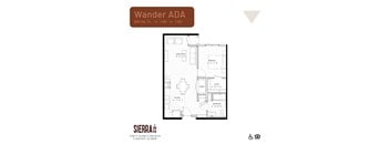 Wander ADA Floor Plan at Sierra on 66 in Flagstaff, AZ.