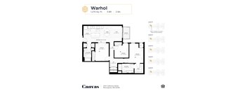 The Warhol floor plan at Canvas Apartments in Minneapolis, MN.