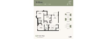 The Willow floor plan at Linden Village in Charlotte, NC.