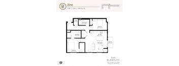 a floor plan of a bedroom apartment with a bathroom and a living room