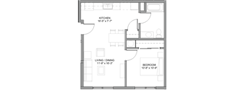 Nueva Esperanza 1 Bed Floor Plan