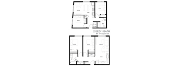 floor plan of the 2 bed 1 bath house plans