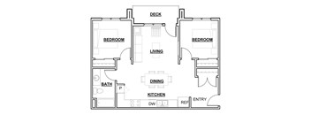 a floor plan of a house with bedrooms and a living room