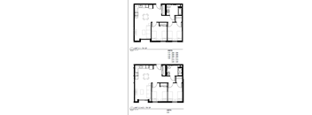 Two floor plans for a 224 unit apartment building.