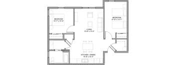 Nueva Esperanza 2 Bed Floor Plan